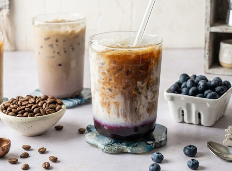 How to Make a Blueberry Iced Latte